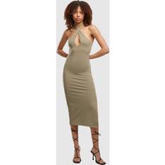 Gröna Klänningar Urban Classics UC Crossed Neckholder Dress - Olive
