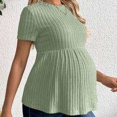Short Sleeves Maternity & Nursing Wear Shein Maternity Round Neck Short Sleeve T-Shirt