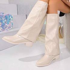 Slip-On High Boots Shein New Autumn Winter Women Knee High Boots - Black/Brown/Coffee/Khaki