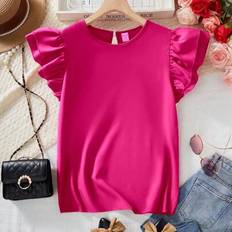 Blouses & Tunics Children's Clothing on sale Shein Teen Girls Solid Color Layered Ruffle Sleeve Blouse