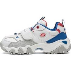 Blue - Slip-On Running Shoes Skechers D'Lites II K Running Shoes - White/Blue