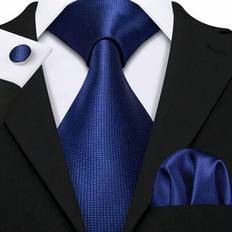 Blue Ties Shein Mens Tie Fashion Designer Navy Blue Cufflinks Set