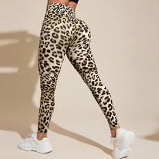 Shein High Waisted Leopard Print Leggings - For Daily Fitness