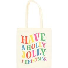 Sacs en tissu Something Different Have A Holly Jolly Christmas Polyester Tote Bag - Blanc