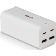 Vit USB Väggladdare 100W 2 USB-C