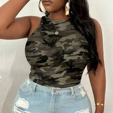 Camouflage Tank Tops Shein Sleeveless Camo Print Tank Top - Plus Size