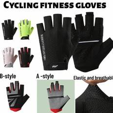 Solid Colours Gloves Shein Outdoor Sport Half Finger Gloves Silicone Non-Slip - Solid Color