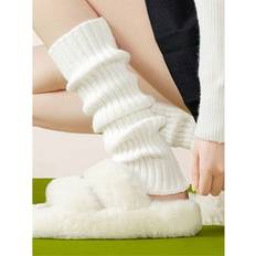 Solid Colours Arm & Leg Warmers Shein Thin White Non-Slip Leg Warmers 40cm