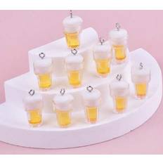 Yellow Charms & Pendants Shein Bear Cup Resin Charms Pendant Set - DIY