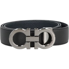 Ferragamo Herr Skärp Ferragamo Reversible & Adjustable Double Gancini Belt - Black/Marine Blue