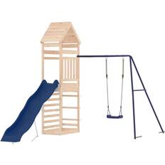 Jungle Gyms - Playhouse Tower Playground vidaXL Outdoor Playset Solid Wood Pine Blue