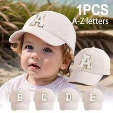 Beige Caps Children's Clothing Shein Solid Beige Color Letter Baseball Cap