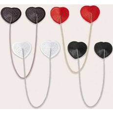 Body Chains Shein Sexy Heart-Shaped Rhinestone Breast Patch