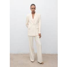 Mango Double Breasted Suit Jacket Vanilla - Vanilla