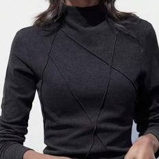 Shein Base Layer Tops Shein Velvet Patchwork Crew Neck Thermal Undershirt - Autumn/Winter
