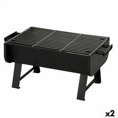 BBQs on sale Aktive Portable Black Steel Barbecue 45 x 25 x 30 cm 2 Units