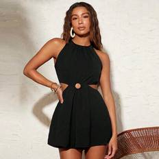 Clothing Shein Solid Color Hollow Out Jumpsuit For Summer Vacation