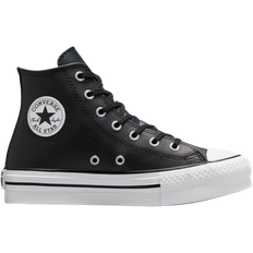 Chuck taylor junior all star Converse Younger Kid's Chuck Taylor All Star Lift Platform Leather - Black/Natural Ivory/White