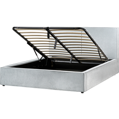 180cm - 200cm Beds Beliani Super King Size 6ft Blue Moissac Frame Bed