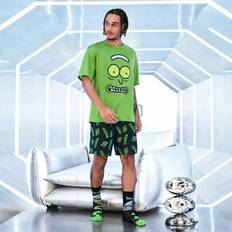 Green - Men Pyjamas Shein Funny Cartoon Graphic Loose Fit Dropped Shoulder Short Set