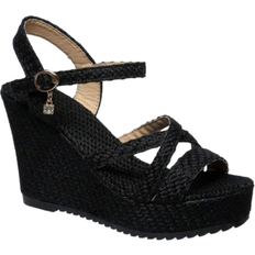 Shein Women's Summer New Woven Platform Sandals, Thick Sole, Crossed Straps, Open Toe Ankle Strap High Heel Sandals, Waterproof Platform Thick Sole High Heel Sandals, Size 35-43 (Runs 1 Size Small)