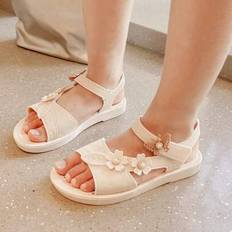 Beige Sandals Shein Kids Pink Bowknot Soft Bottom Princess Sandals