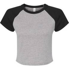 Heather Micro-Rib Babydoll Raglan Crop T-Shirt