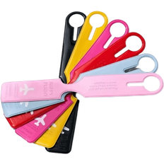 Shein 1pc Creative Plane Pattern Baggage Tag, Travel Accessories, Luggage Tag PU Leather Tag Suitcase Tag, ID Address Label, Airplane Boarding Tag, Travel Carrying Identification Tag Travel Essentials Travel Organizer For Beach Summer Vacation Back To School