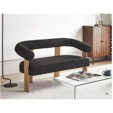 Black - Plastic/Wood Sofas Beliani Retro Boucle Sofa 2pcs 2 Seater