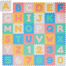 Tappeti da gioco Relaxdays Puzzlematte ABC Zahlen 36 Teile