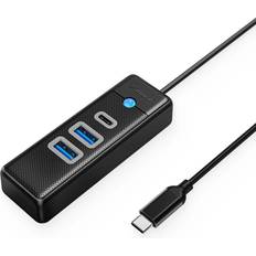 USB-C Hub 2xUSB-A 3.0 15cm Svart