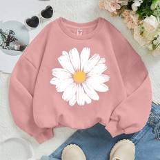 Sweatshirts Shein Young Girls Casual Loose Fit Crew Neck Comfy Knit Sweatshirt - Autumn/Winter