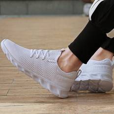 Men - White Walking Shoes Shein Men's Lightweight Breathable Casual Shoes - White