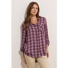 Purple Shirts M&Co Classic Checked Shirt - Purple