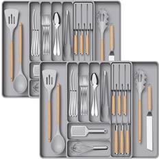 Lifewit 2 Pack Drawer Organiser Cutlery Tray