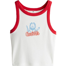 H&M Printed tank Top - White/Purple (1284822004)