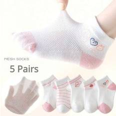 Florals Underwear Shein Breathable Mesh Floral Bowknot Fringe Princess Socks - Spring Summer