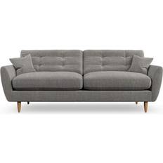 Dunelm Anders Tonal Plush Chenille Grey Sofa 224cm 4 Seater