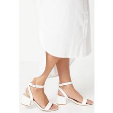 Dorothy Perkins Tommi Barely There Wide Medium Block Heel Sandals - White
