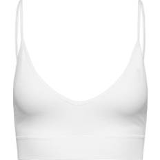 Lindex Seamless Ribbed V-Neck Soft Bra - White