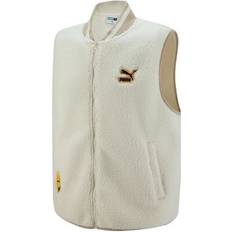 Puma White Outerwear Puma Classics Street Sport Sherpa Vest - White/Black