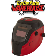 Safety Helmets Sealey Welding Helmet Auto Darkening Shade 9-13 - Red