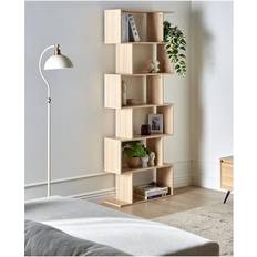 Beliani Shelves Beliani 6 Tier Bookcase Valdosa 190 cm Light Brown Book Shelf