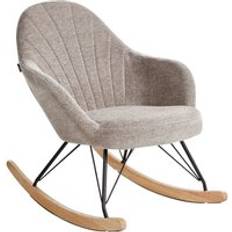 Wood Rocking Chairs Beliani Fabric Polyester Seat Rocking Chair