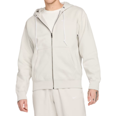 Nike Solo Swoosh Men's Full Zip Hoodie - Light Bone/White