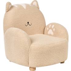 Armchairs Beliani Kids Armchair Cat Upholstered Beige Zoar