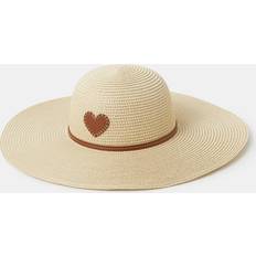 Multicoloured Hats Accessorize Heart Floppy Straw Hat - Beige