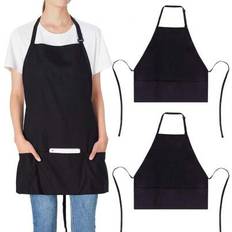 Aprons Shein Adjustable Bib Apron Chef Kitchen Cooking Aprons - Black