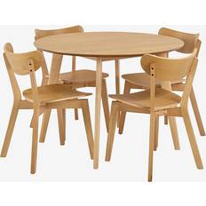 Natur Bordsgrupper Nordform Roxby Matbordsuppsättning Ø 105 cm Natur Bordsgrupp