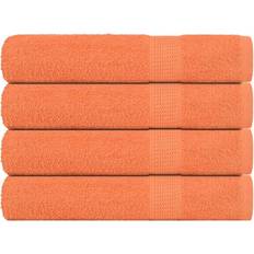 Toallas de Invitados vidaXL Toallas 4 Uds 100% Algodón Naranja 100x200 cm 600 gsm Toalla de Invitados Naranja